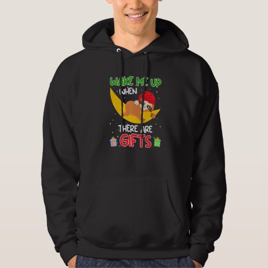 Wake me up when there ares sloth Christmas Hoodie (Voorkant)