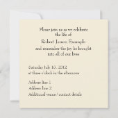  Wake / Memorial / Begrafenis (Sepia) Kaart (Achterkant)