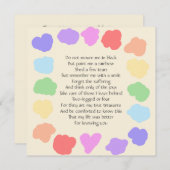  Wake / Memorial - Rainbow Poem Kaart (Voorkant / Achterkant)