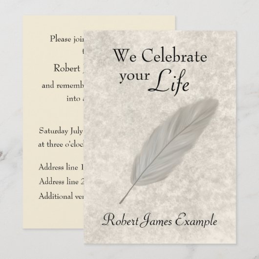  Wake / Memorial (Stone Effect) Kaart (Voorkant / Achterkant)