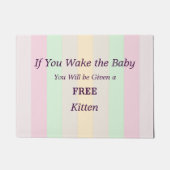 Wake niet op de Baby Free Kitten Funny Deurmat (Voorkant)