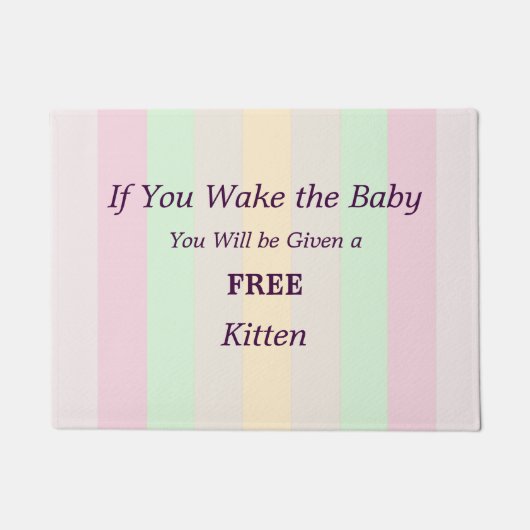 Wake niet op de Baby Free Kitten Funny Deurmat (Voorkant)