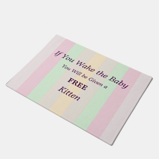 Wake niet op de Baby Free Kitten Funny Deurmat (Schuin)