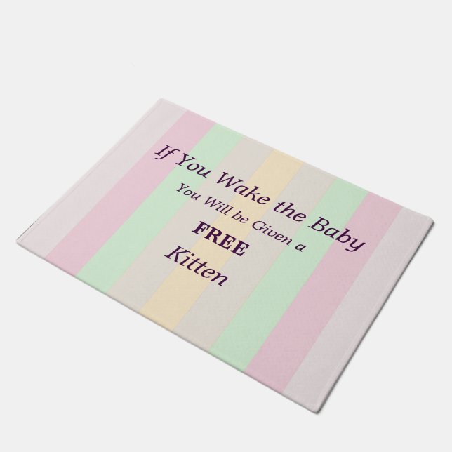 Wake niet op de Baby Free Kitten Funny Deurmat (Schuin)