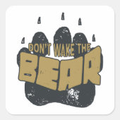 Wake niet op het Beer Vierkante Sticker (Voorkant)