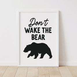 Wake niet op het Beer Woodland Nursery Decor Poster