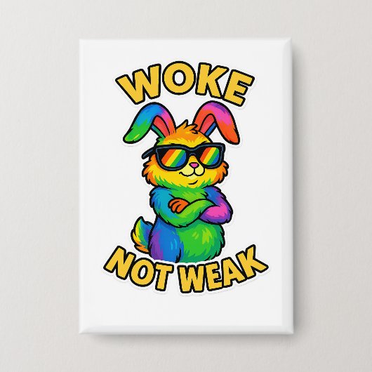 Wake niet zwak konijn button (Voorkant)