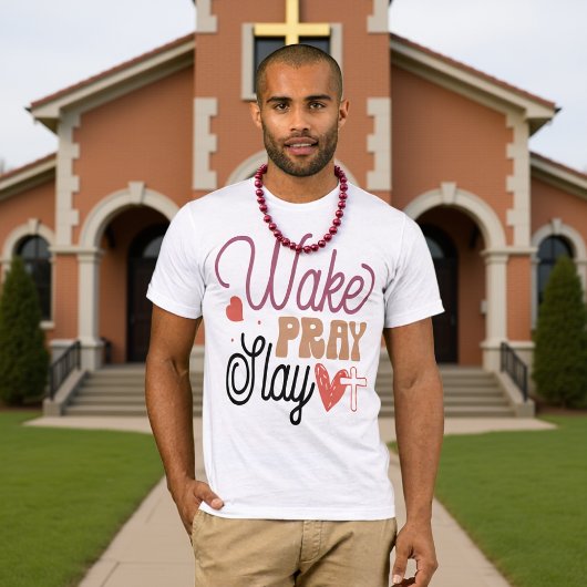 Wake Pray Slay Christelijk Motiverend T-shirt