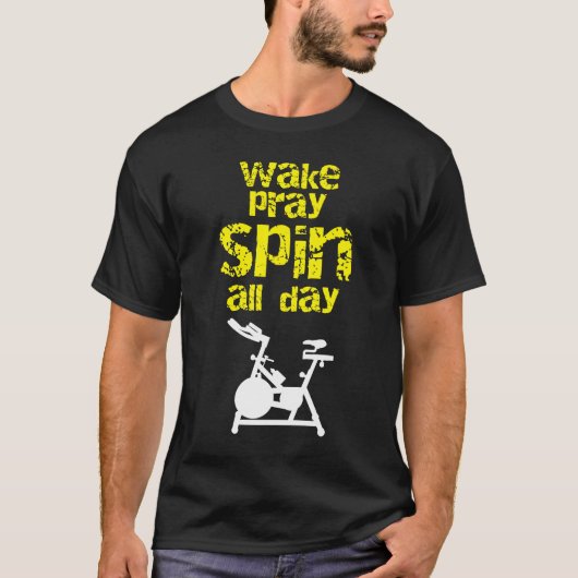 Wake Pray Spin de hele dag Briefpapier Bike Spin C T-shirt (Voorkant)