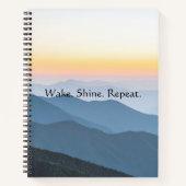 Wake Shine Repeat Blue Mountain Notitieboek (Voorkant)