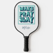 Wake Slay Pray Christelijke Mission Pastor Pickleball Paddle (Achterkant)