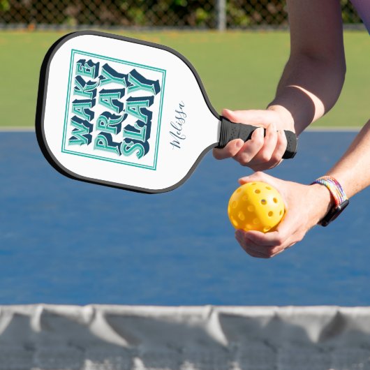 Wake Slay Pray Christelijke Mission Pastor Pickleball Paddle (Insitu)