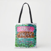 Wake Slay Pray leopard print Tote Bag (Voorkant)
