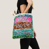 Wake Slay Pray leopard print Tote Bag (Dichtbij)