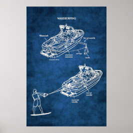 Wake Surfen Patent Art Print nr. 1