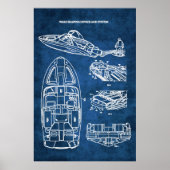 Wake Surfen Patent Art Print nr. 2 (Voorkant)