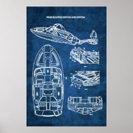 Wake Surfen Patent Art Print nr. 2