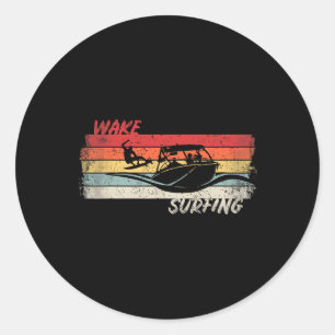 Wake Surfen Wakesurfen Boot Meer Surfen T Shirt Wa Ronde Sticker