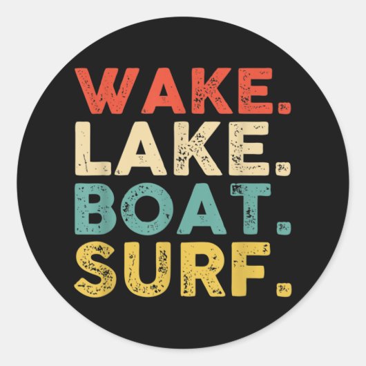 Wake Surfred Wake Surf Wake Surfing Rope Surf Ronde Sticker (Voorkant)