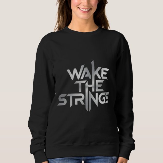 Wake The Strings – Muziektypografie Trui (Voorkant)