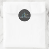 Wake The Strings Retro Future Kunst Ronde Sticker (Tas)