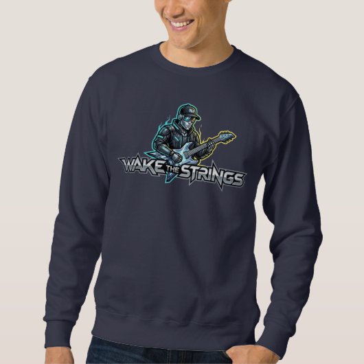 Wake The Strings Retro Future Kunst Trui (Voorkant)