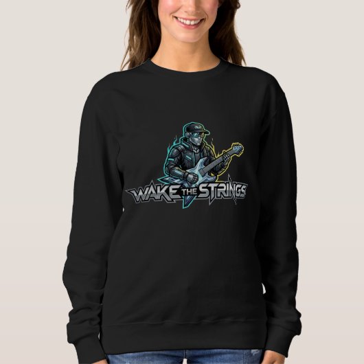 Wake The Strings Retro Future Kunst Trui (Voorkant)