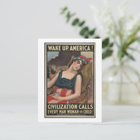 Wake Up-1917 Briefkaart (Staand voorkant)