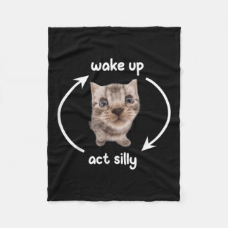 Wake Up Act Gekke Cat _ Wake Up Act Gekke Cat Kind Fleece Deken