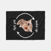 Wake Up Act Gekke _ Huilende Banaan Cat Meme Fleece Deken (Voorkant (Horizontaal))