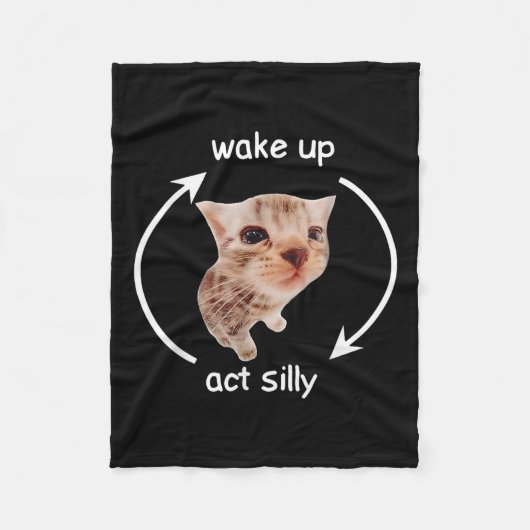 Wake Up Act Gekke _ Huilende Banaan Cat Meme Fleece Deken (Voorkant)