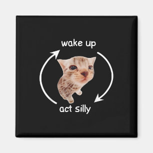 Wake Up Act Gekke _ Huilende Banaan Cat Meme Magneet