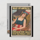 Wake Up America Poster Briefkaart (Voorkant / Achterkant)