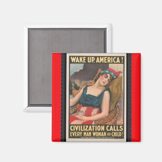 Wake Up America Poster Magnet (Voorkant / Achterkant)