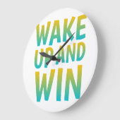 Wake Up and Win Motivational Typography Grote Klok (Hoek)