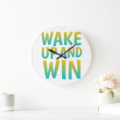 Wake Up and Win Motivational Typography Grote Klok (Huis)