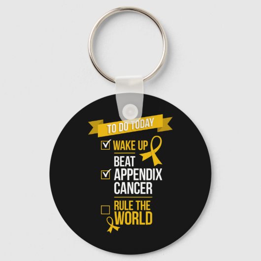 Wake Up Beat Appendix Kanker Regel de Wereld 1 Sleutelhanger (Voorkant)