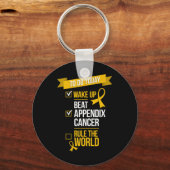 Wake Up Beat Appendix Kanker Regel de Wereld 1 Sleutelhanger (Voorkant)