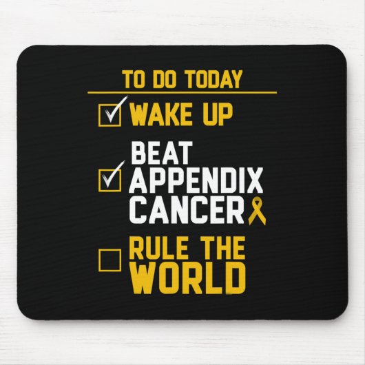 Wake Up Beat Appendix Kanker Regel de wereld Muismat (Voorkant)