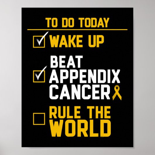 Wake Up Beat Appendix Kanker Regel de wereld Poster (Voorkant)