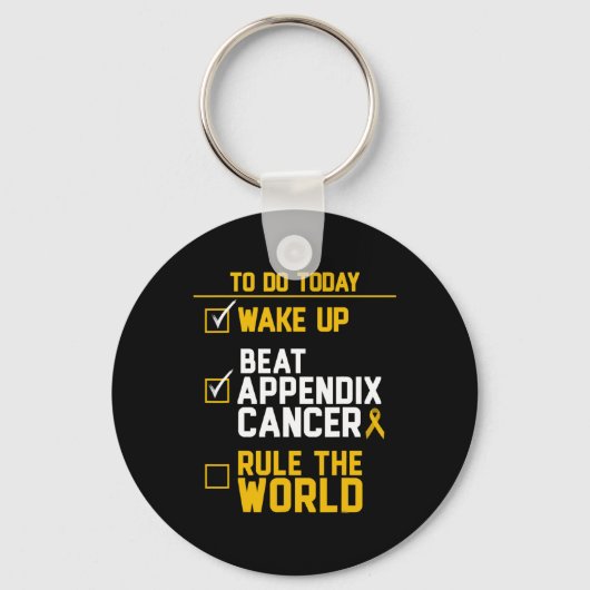 Wake Up Beat Appendix Kanker Regel de wereld Sleutelhanger (Voorkant)