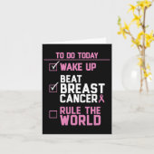Wake Up Beat Borstkanker Regel De Wereld 2 Kaart (Gele Bloem)