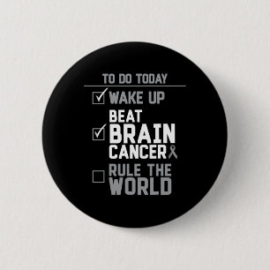 Wake Up Beat Brain Cancer heerst over de wereld Ronde Button 5,7 Cm