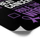 Wake Up Beat Cancer Regel de wereld Poster (Hoek)
