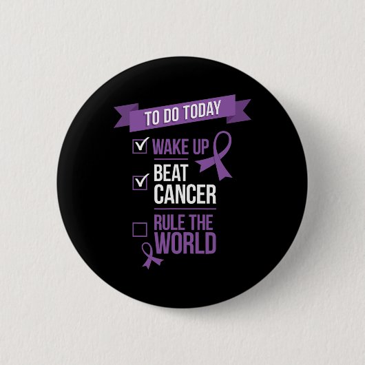 Wake Up Beat Cancer Regel de wereld Ronde Button 5,7 Cm (Voorkant)