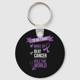 Wake Up Beat Cancer Regel de wereld Sleutelhanger