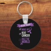 Wake Up Beat Cancer Regel de wereld Sleutelhanger (Voorkant)