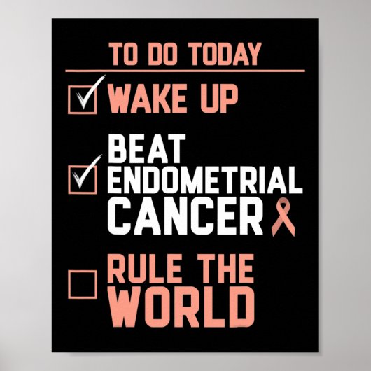 Wake Up Beat Endometriumkanker Regel de wereld Poster (Voorkant)