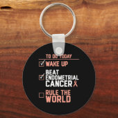 Wake Up Beat Endometriumkanker Regel de wereld Sleutelhanger (Voorkant)