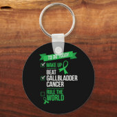 Wake Up Beat Galblaas Kanker Regel de Wereld 1 Sleutelhanger (Voorkant)